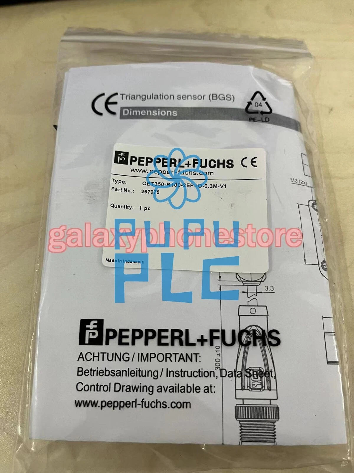 1Pcs FOR Pepperl + Fuchs OBT350-R100-2EP-IO-0,3M-V1 Sensor 267075-0069~