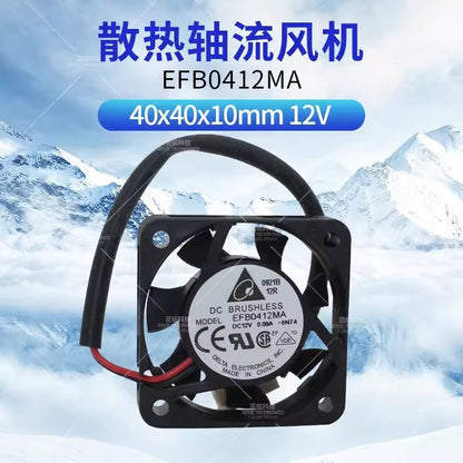 Delta EFB0412MA 4010 DC12V 0.09A 4CM 2-Wire Dual Ball Mute Cooling Fan