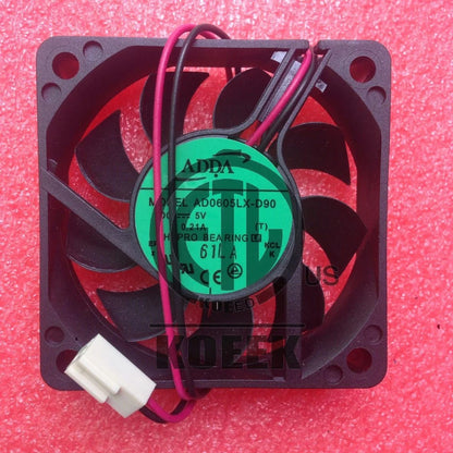 1PC AD0605LX-D90 ADDA Cooling Fan DC 5V 0.21A 2-pin 60x60x15mm Server Square