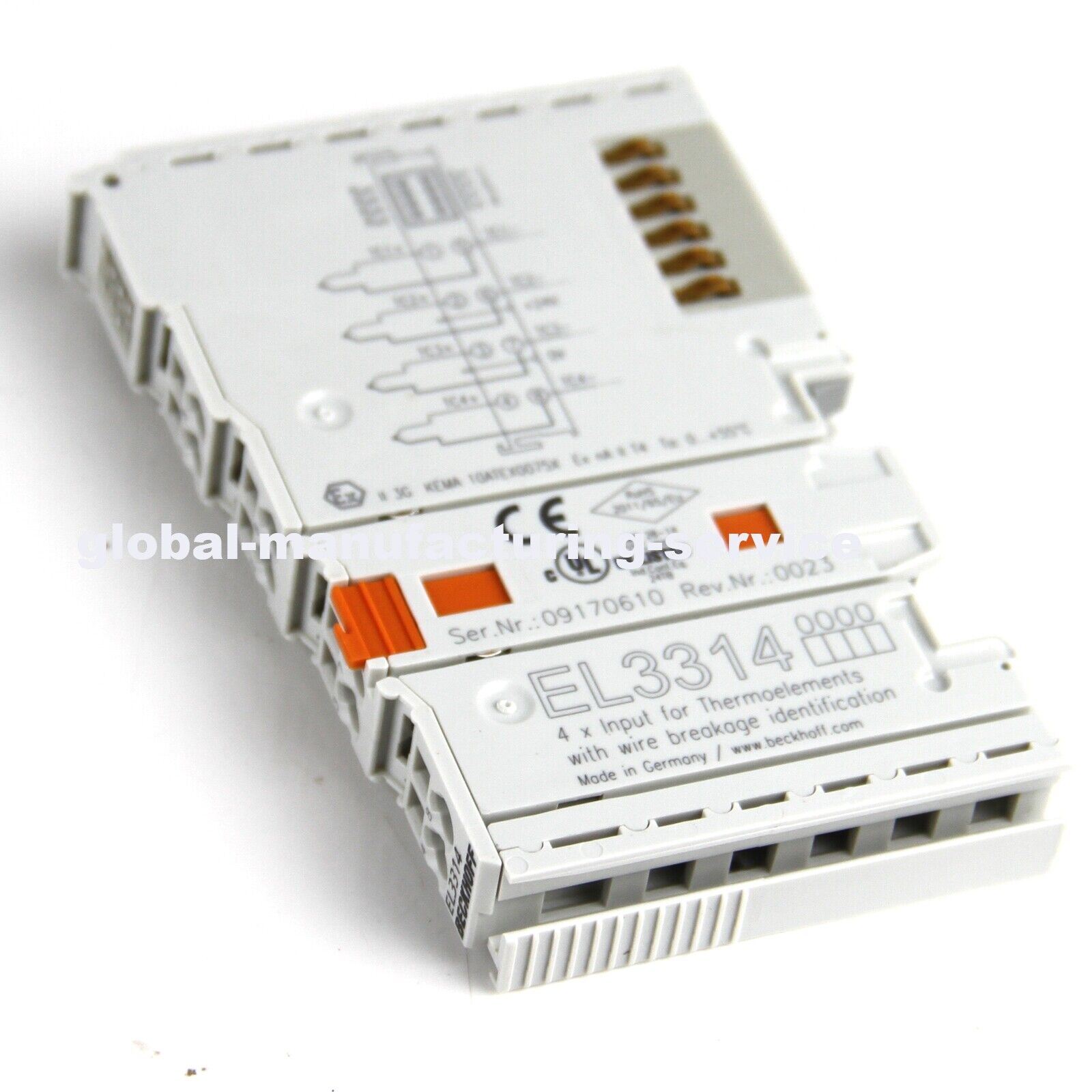 BECKHOFF EL3314 PLC Module with 4-20mA Output, EtherCAT, 24VDC, DIN Rail, IP67 - BECKHOFF