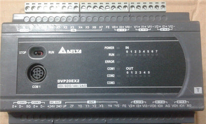 new DVP20EX200T Delta EX2 Series Analog PLC DI8/AI4 DO6 Transistor/AO2 - DELTA