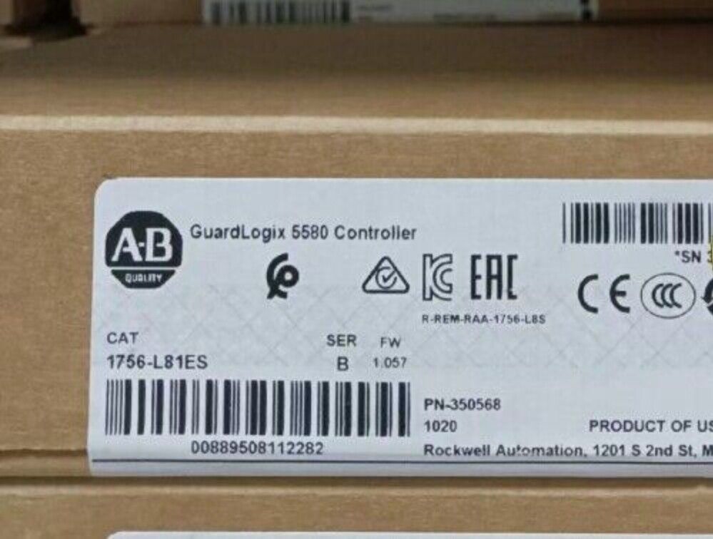 Allen Bradley GuardLogix 5580 Controller, 1756-L81ES, New in Box - ALLEN BRADLEY