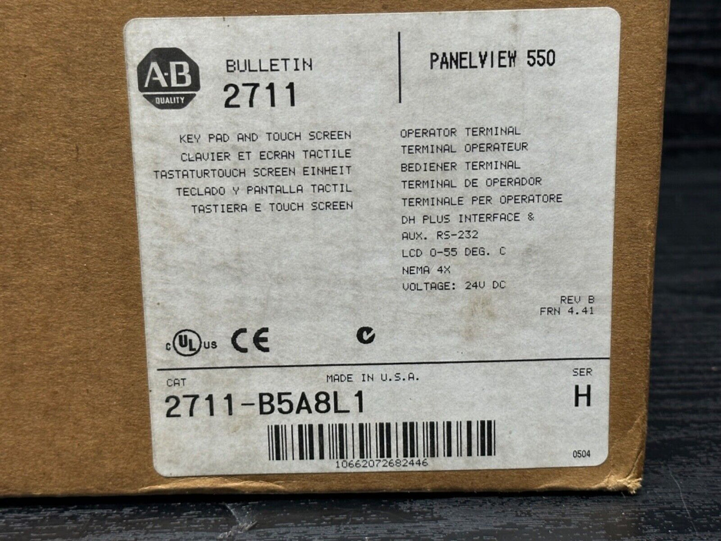 Allen Bradley 2711-B5A8L1 PanelView 550 Touch Keypad - ALLEN BRADLEY
