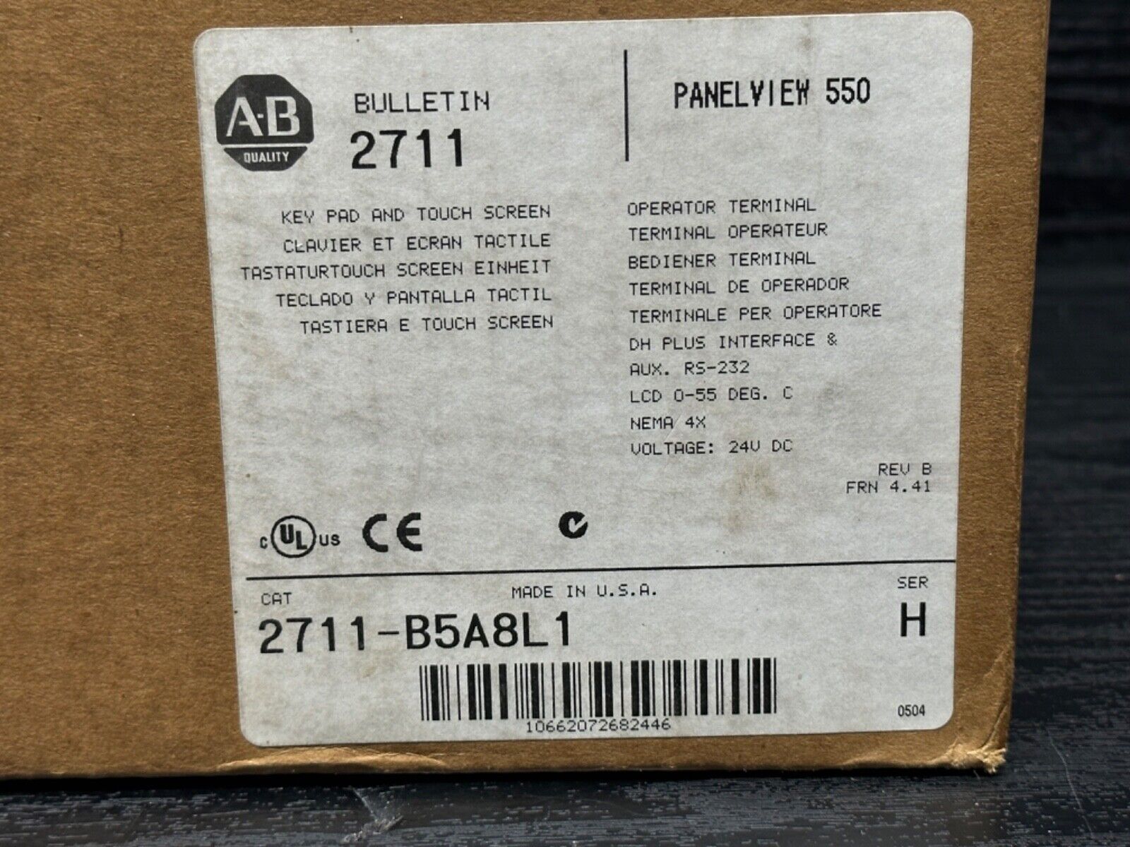 Allen Bradley 2711-B5A8L1 PanelView 550 Touch Keypad - ALLEN BRADLEY