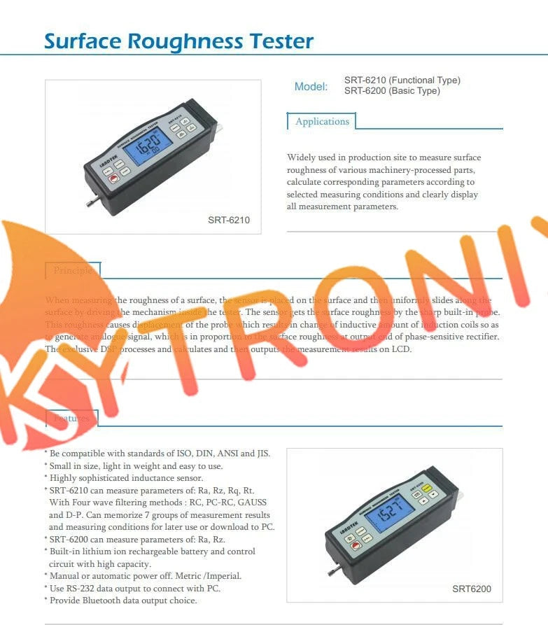 LANDTEK SRT-6200 Surface Roughness Meter Gauge Tester 0.05~10um Ra 100um Rz