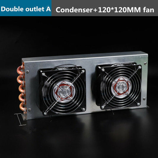 new Condenser Refrigeration 5 Copper Tube Radiator Heat Sink with Two 120MM Fan - THERMODYNAMIC SOLUTIONS