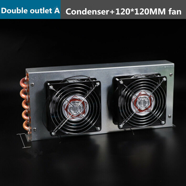 new Condenser Refrigeration 5 Copper Tube Radiator Heat Sink with Two 120MM Fan