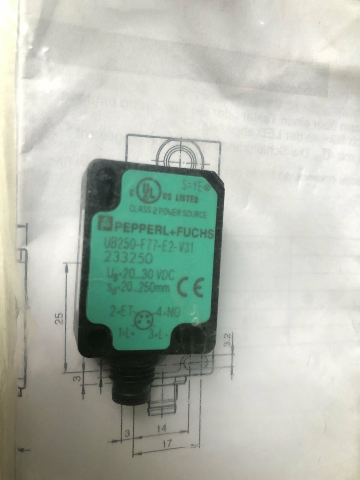 1PC Pepperl+Fuchs Photoelectric Switch UB250-F77-F-V31 - PEPPERL+FUCHS