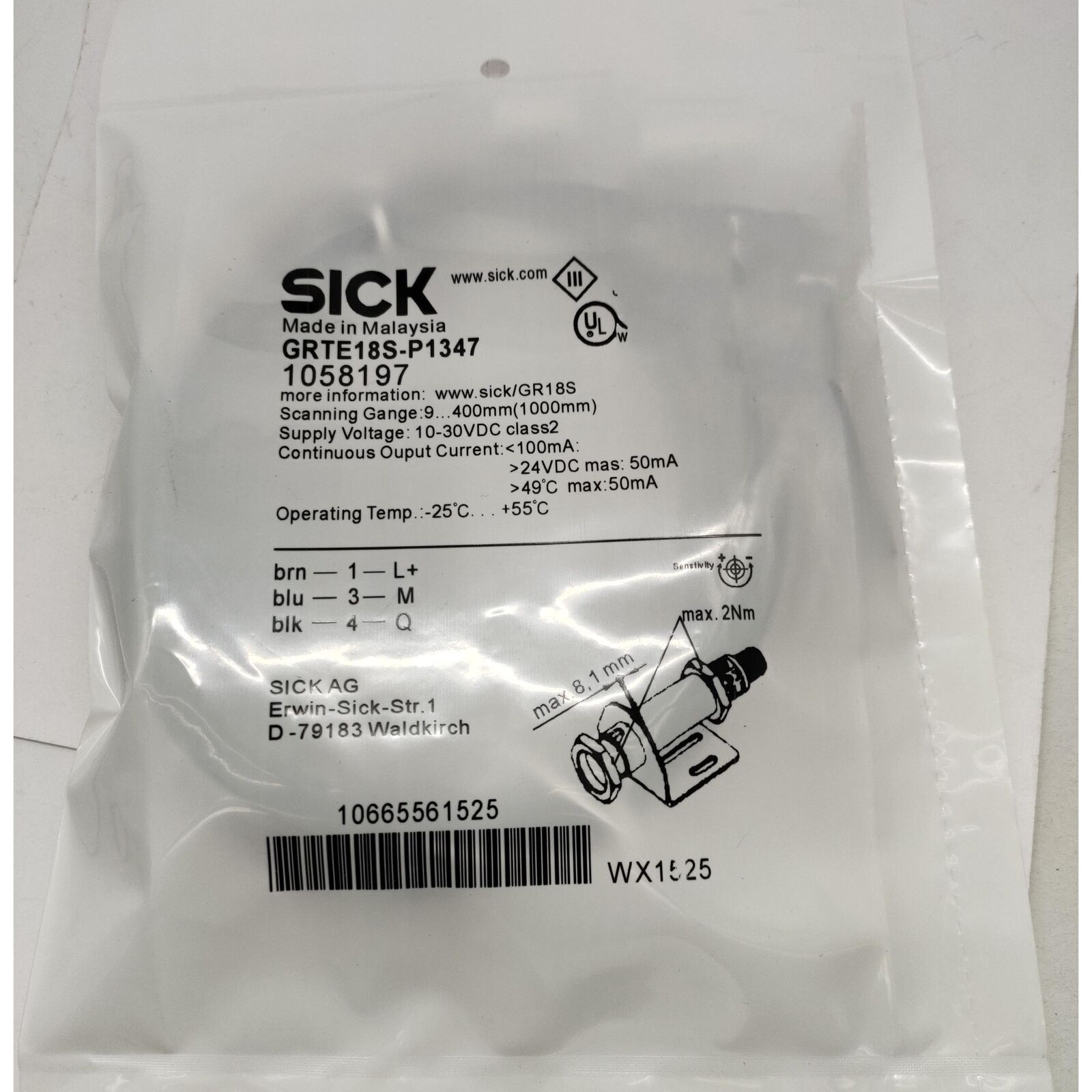 1-PC SICK GRTE18S-P1347 1058197 Photoelectric Switch Fast - SICK