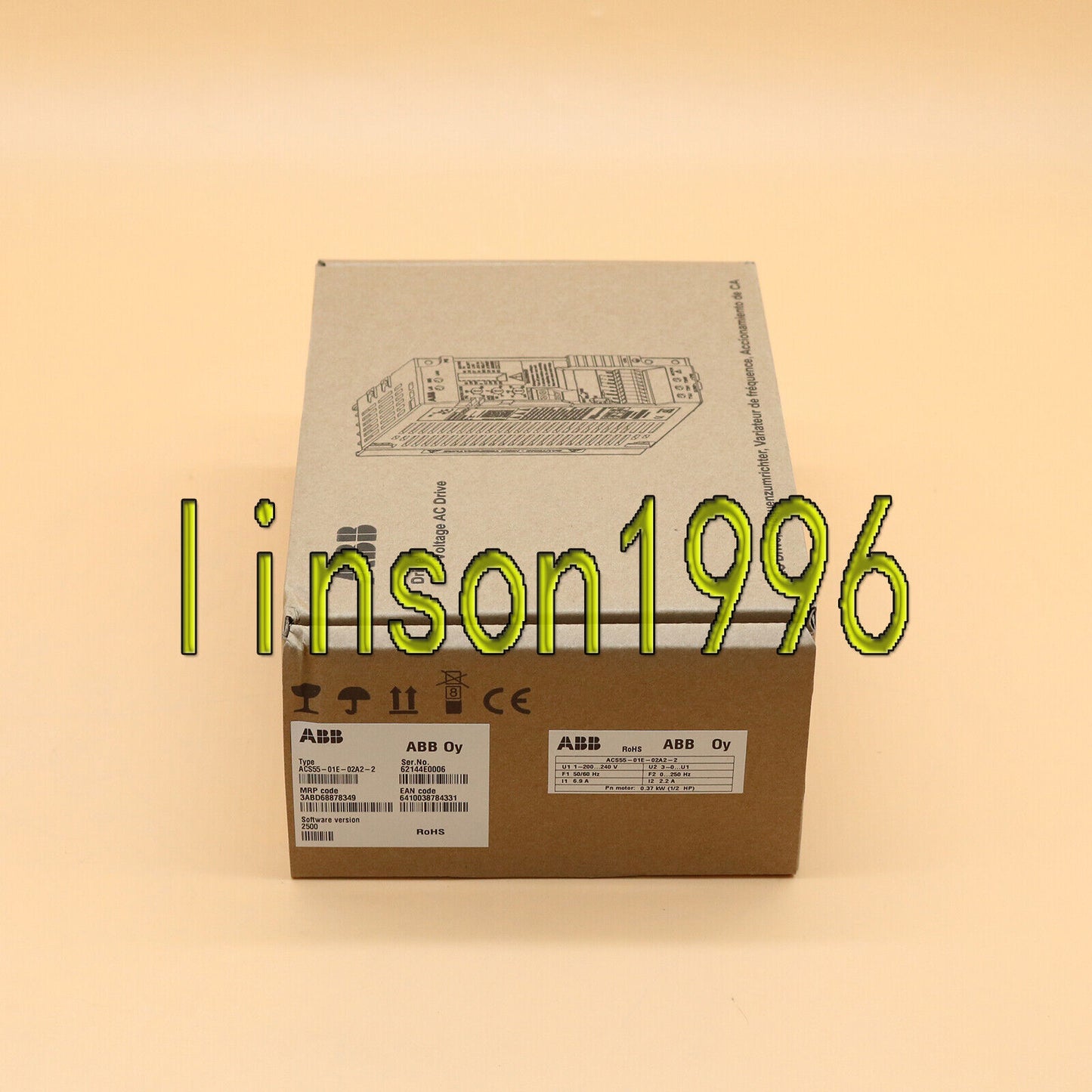 ABB ACS55-01E-02A2-2 AC 200V-240V 0.37KW Inverter 1yr - ABB