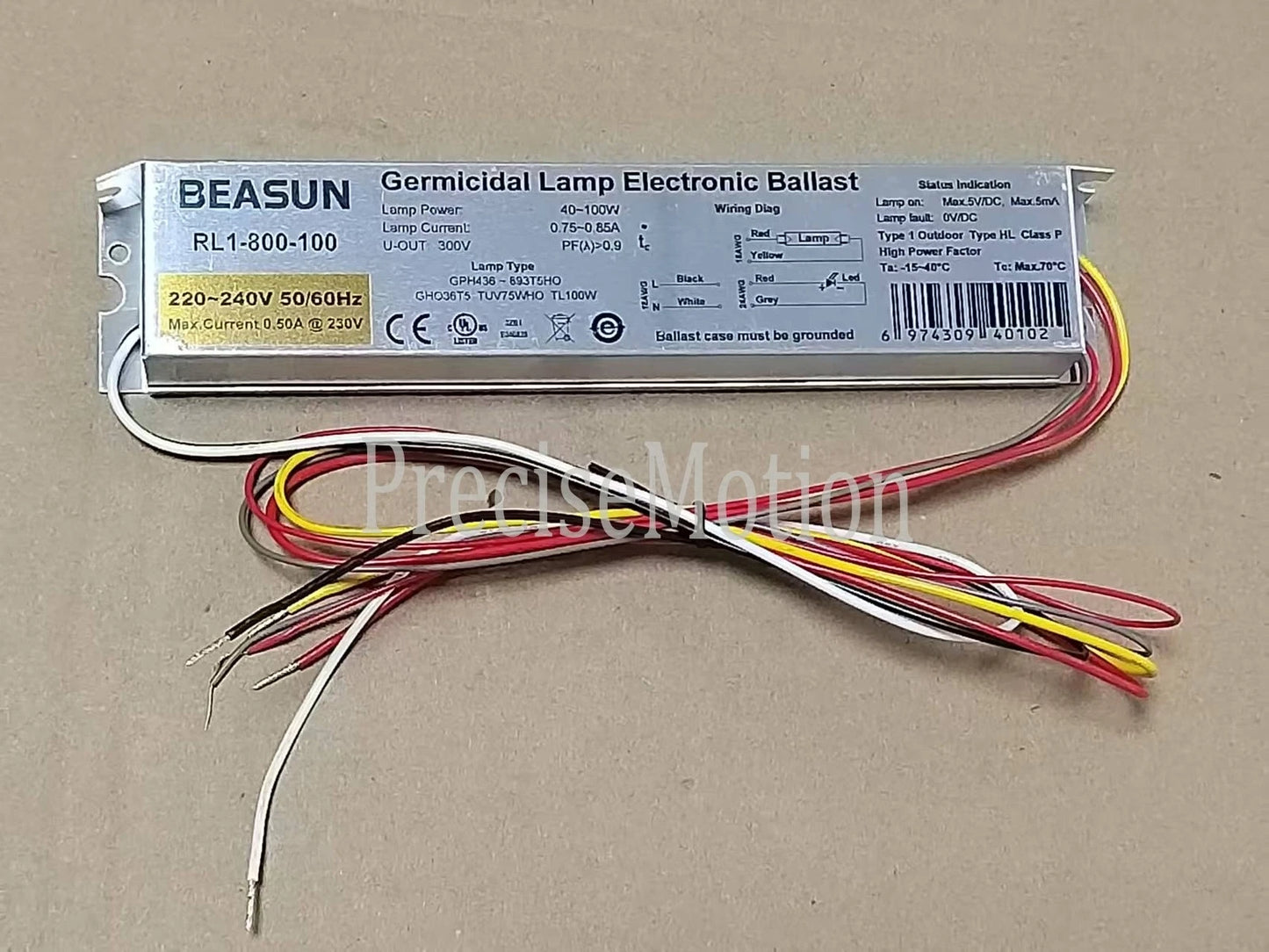 1PC Germicidal UV Lamp Electronic Ballast RL1-800-100 TEPRO 220-240V 40-100W