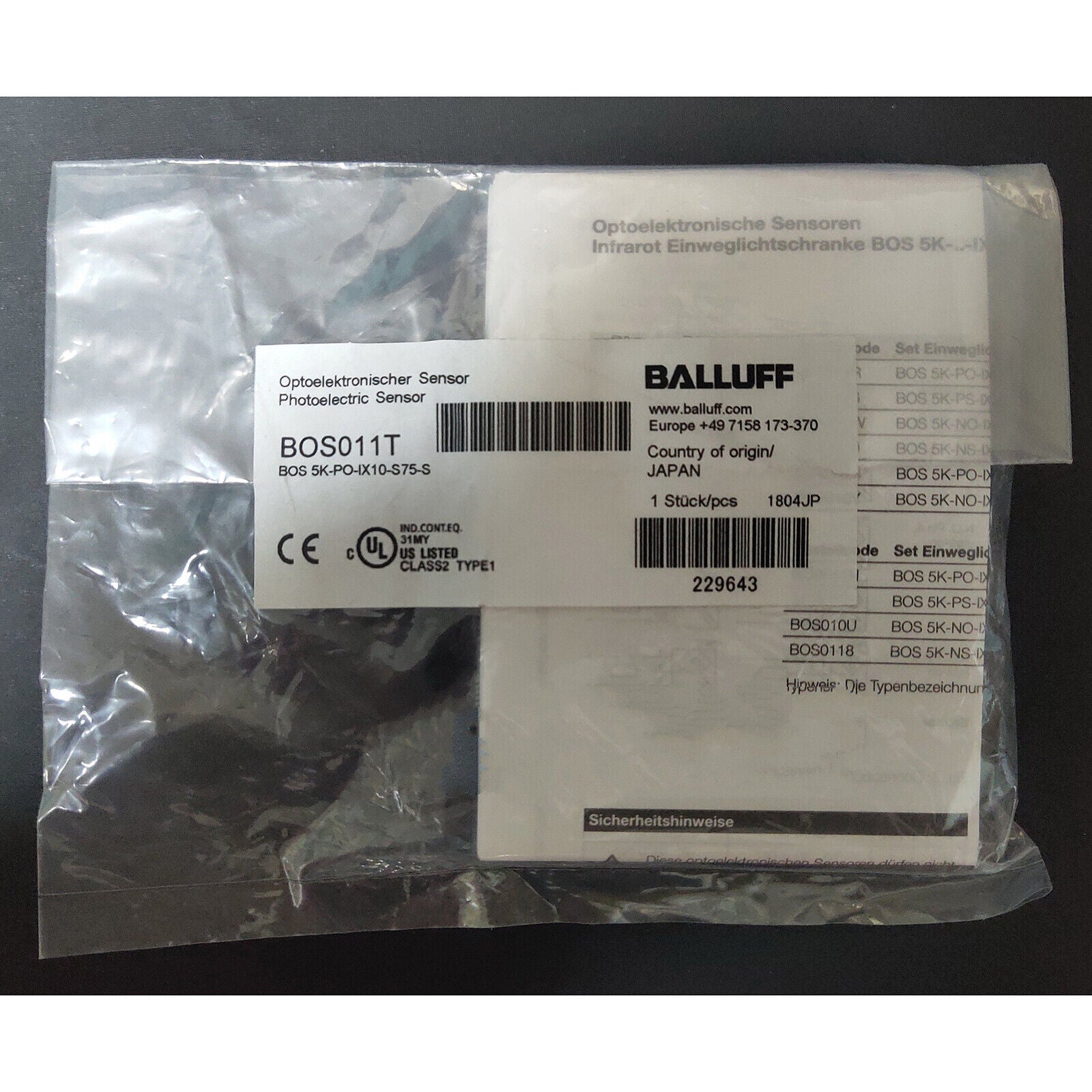 new one balluff sensor bos 5k-po-ix10-s75-s bos011t fast - BALLUFF