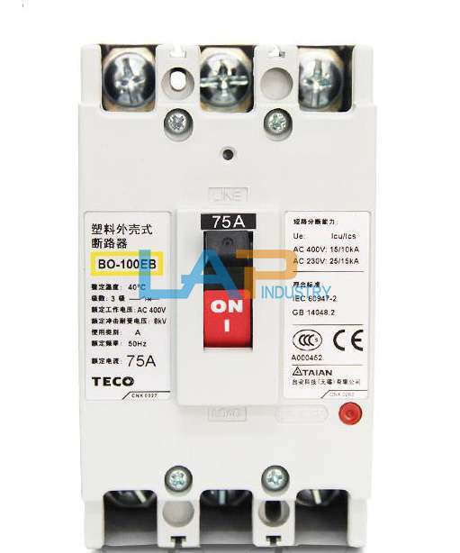 TECO BO-100EB 3P Molded Case Circuit Breaker 75A AC 690V - TECO