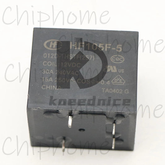 1PC Hongfa HF105F-5-012D-1HSTF 12VDC Power Relay 30A 240VAC 4Pins