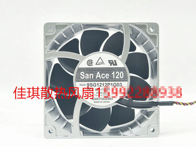 1pcs Sanyo 9SG1212P1G03 12038 12V 4A 12 cm aluminum case fan