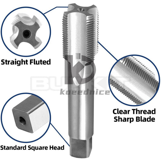 1 3/8"-20 UN Thread Tap Right Hand, HSS 1-3/8 x 20 UN Straight Fluted Tap