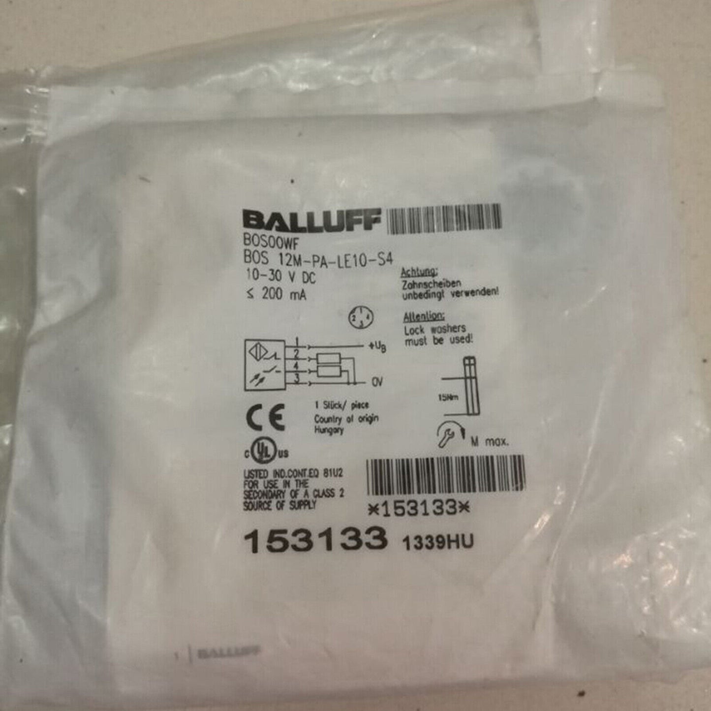 1PC BALLUFF Photoelectric Switch BOS 12M-PA-LE10-S4 - BALLUFF