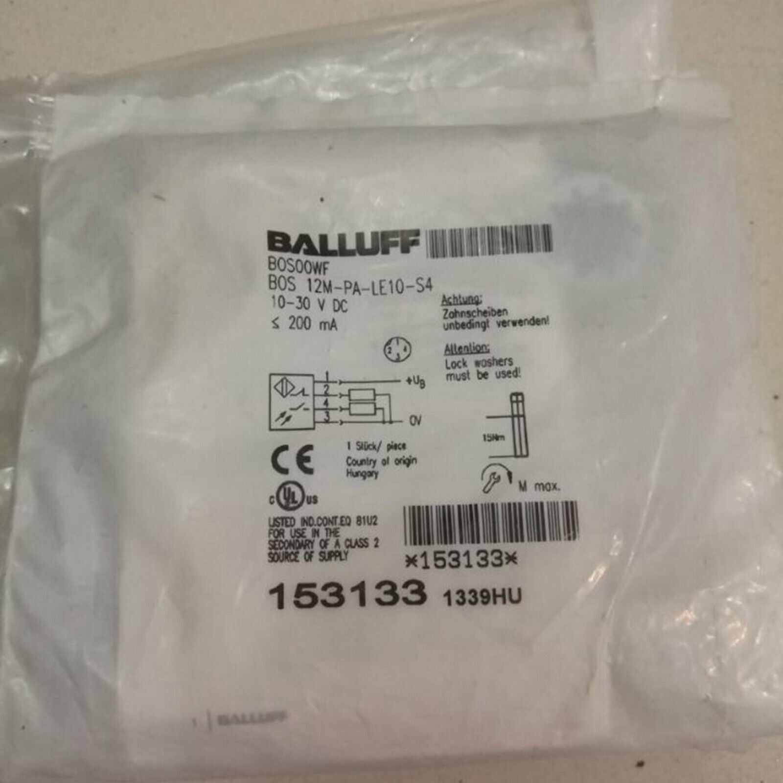 1PC BALLUFF Photoelectric Switch BOS 12M-PA-LE10-S4 - BALLUFF