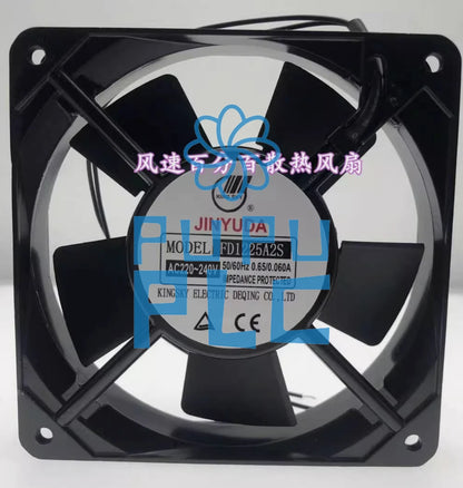 1PCS for JINYUDA FD1225A2S AC220-240V 0.65-0.6A 2-wire cooling fan