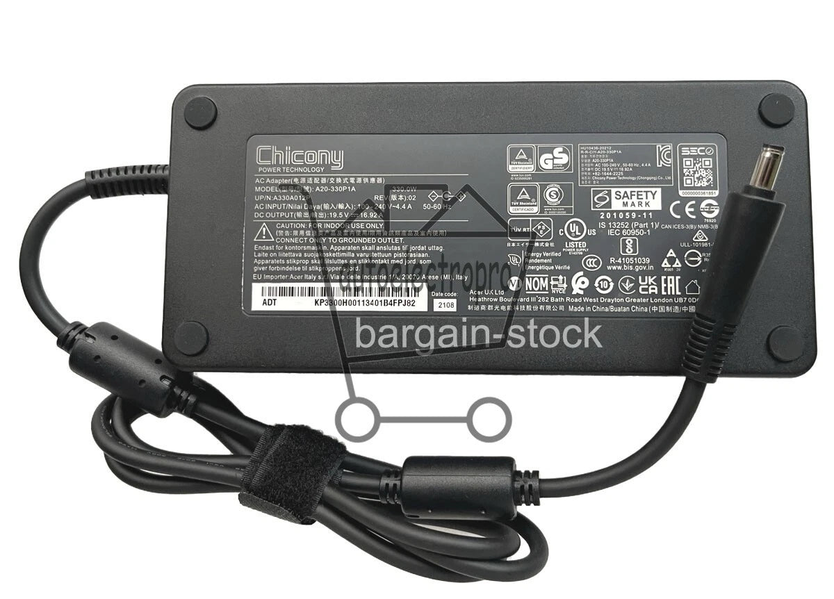 Chicony 19.5V 16.92A 330W AC Adapter Charger For Acer Nitro 17 AN17-51-71ER