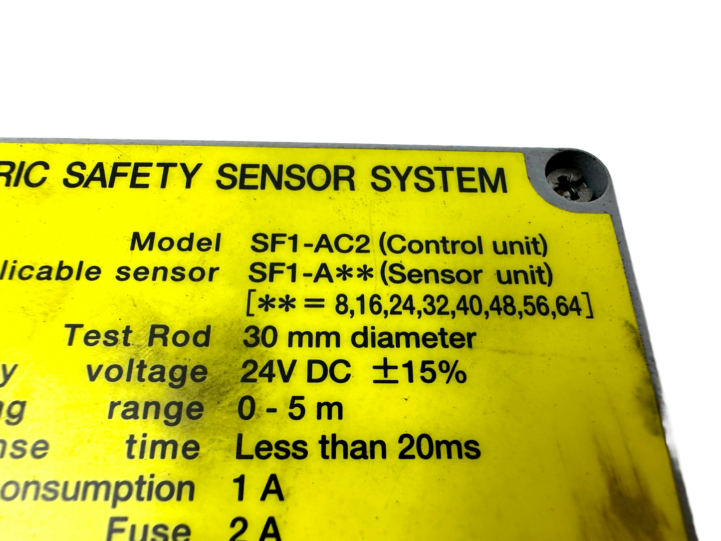 used Sunx SF1-AC2 Photoelectric Safety Sensor Control System - SUNX