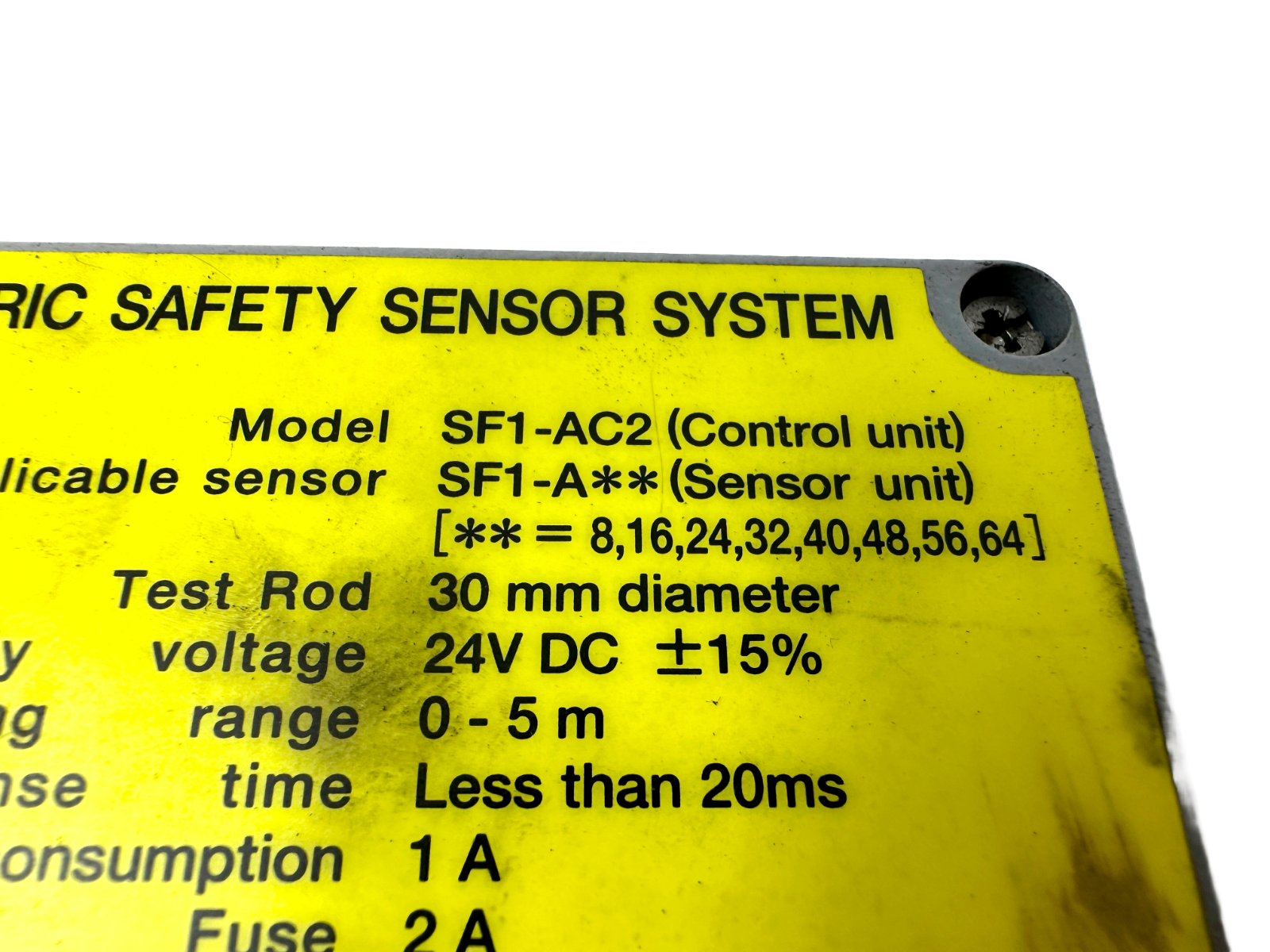 used Sunx SF1-AC2 Photoelectric Safety Sensor Control System - SUNX