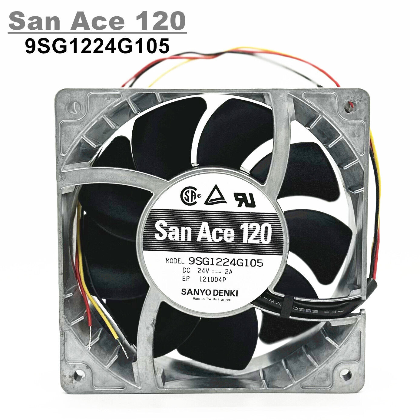 new Sanyo SAN ACE 120 9SG1224G105 12038 24V 2A High Air Volume metal Fan 3-wire