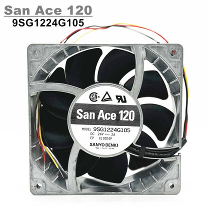 new Sanyo SAN ACE 120 9SG1224G105 12038 24V 2A High Air Volume metal Fan 3-wire - SANYO
