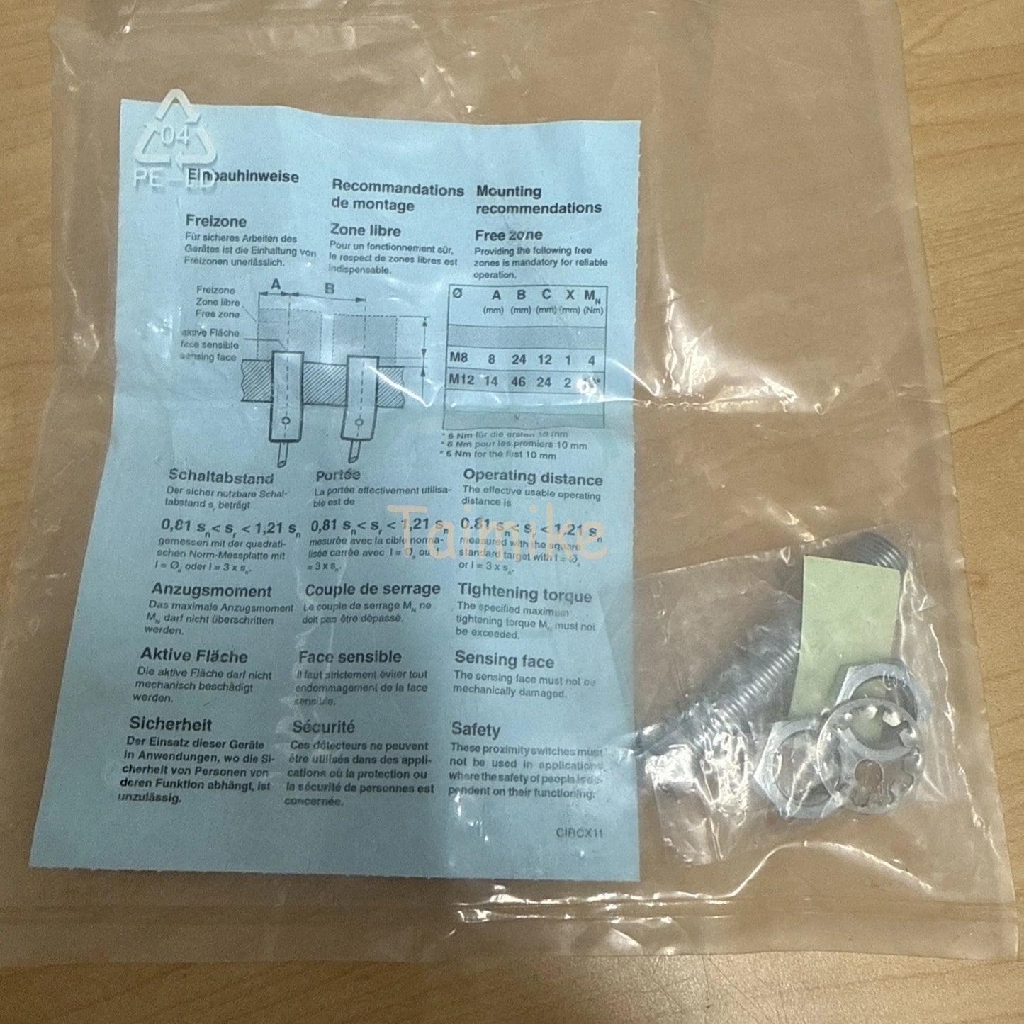 Contrinex DW-AS-521-M12 Inductive Proximity Switch Sensor 8mm Operating Distance