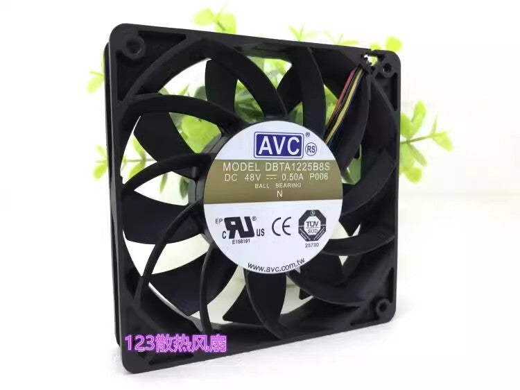 AVC DBTA1225B8S 12025 DC48V 0.50A 12CM 4-Wire PWM Cooling Fan