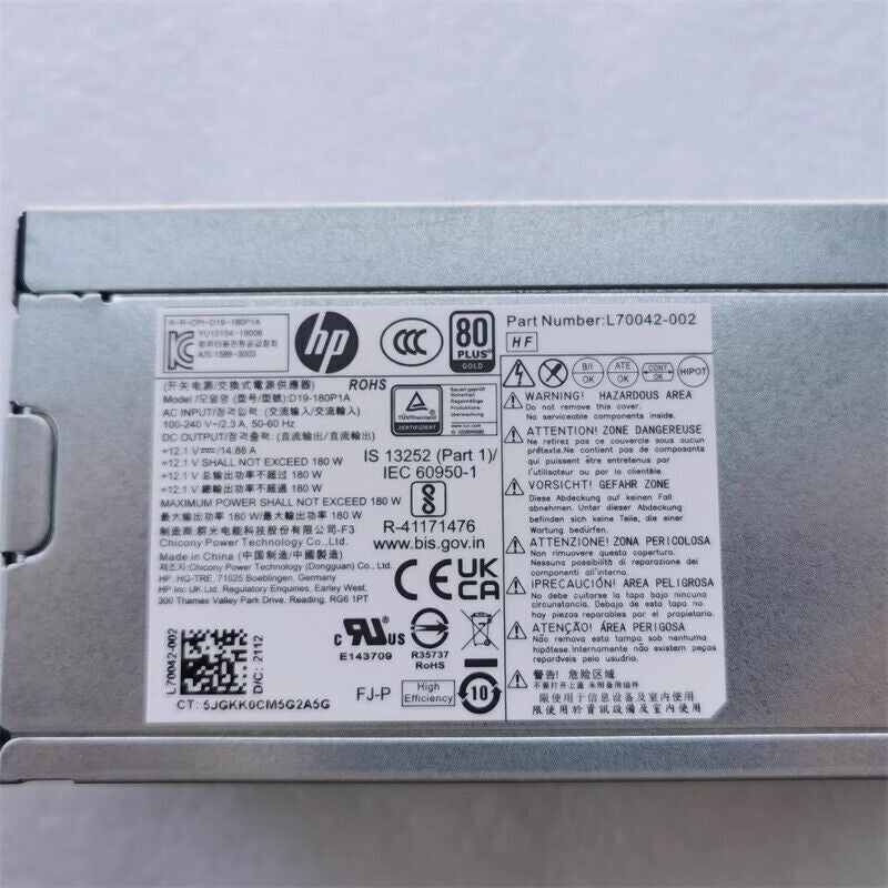 1PCS  HP M01-F1033wb Desktop 180W Power Supply L70042-002 D19-180P1A
