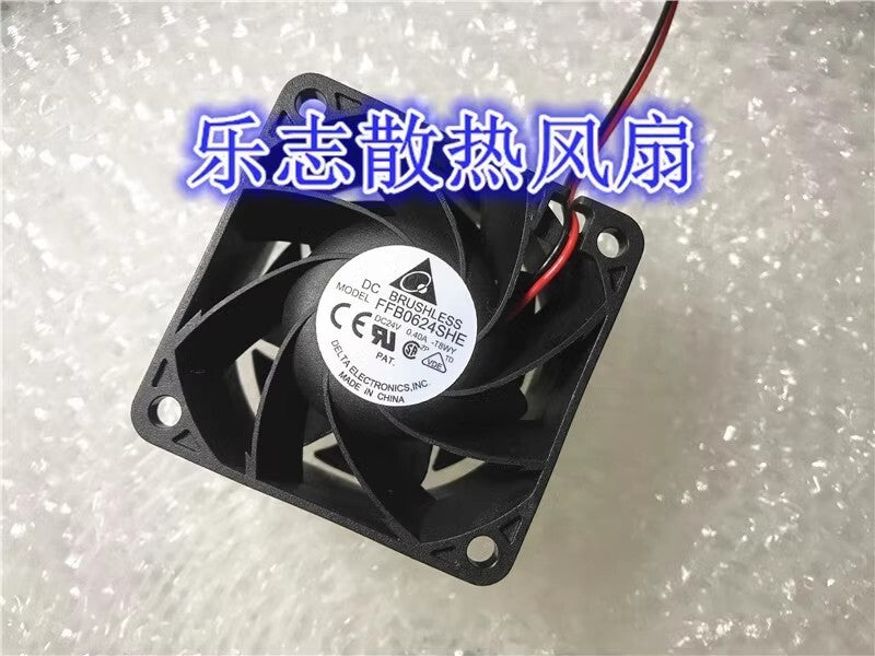 DELTA FFB0624SHE DC24V 0.40A 6038 2-Wire Dual Ball Inverter Fan
