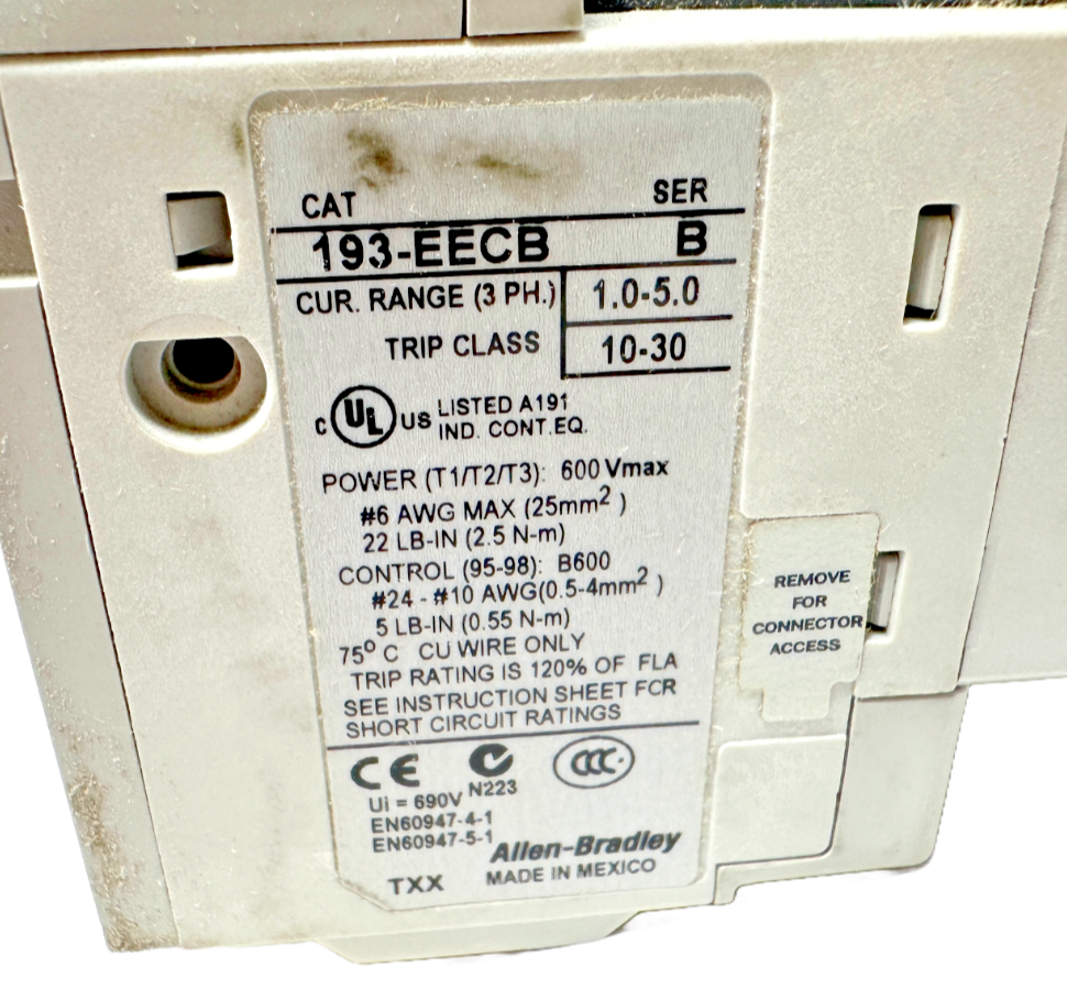 new Allen Bradley 193-EECB Overload Relay - KOEED