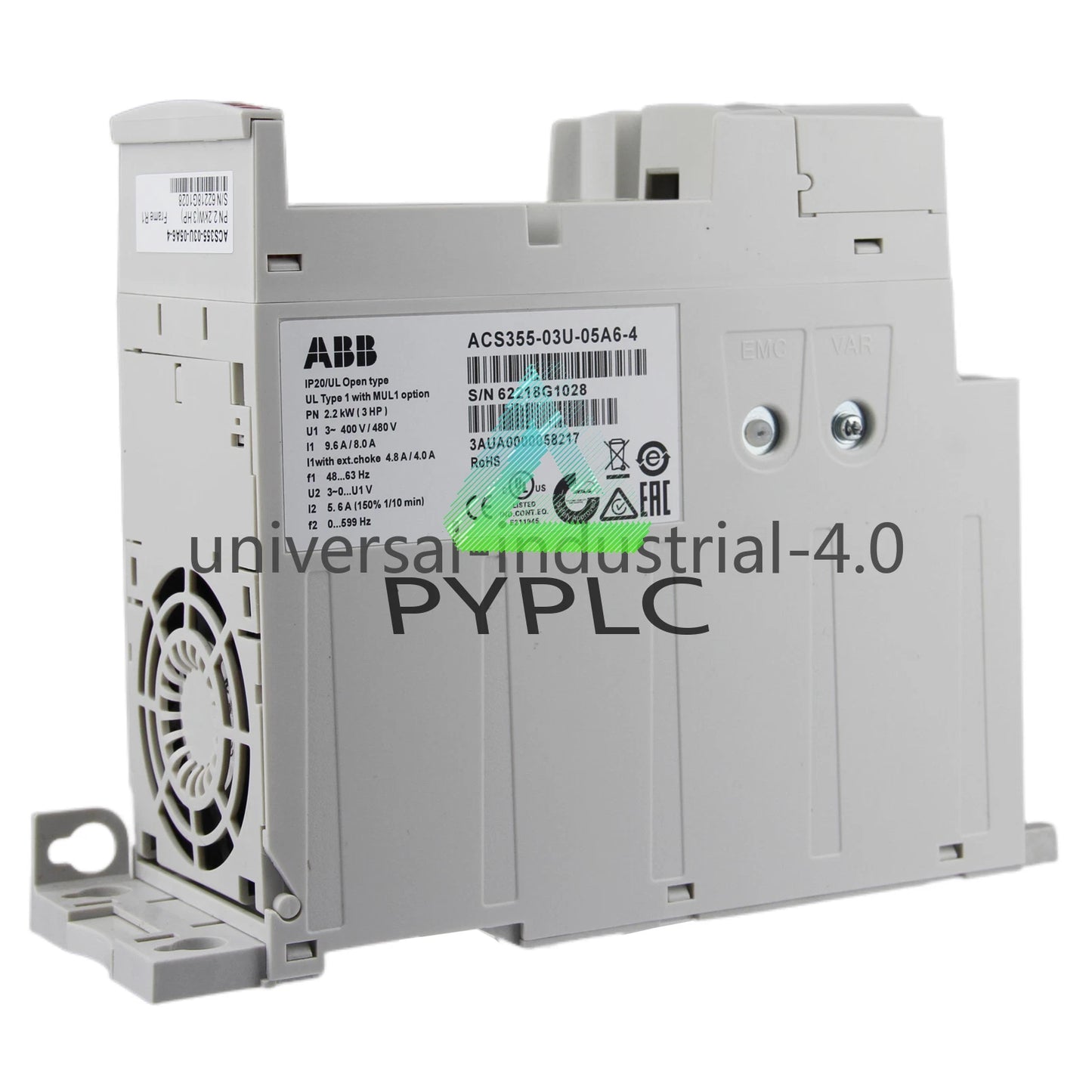 ABB AC DRIVE 3HP 5.6A 3P 380-480V R1 ACS355-03U-05A6-4