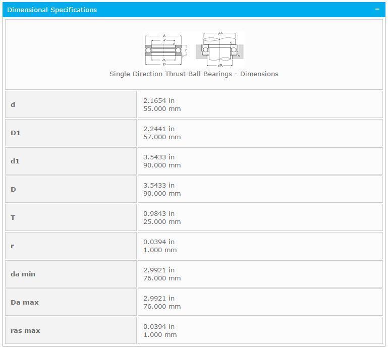 NTN 51211 Thrust Ball Bearing 55x57x90mm - NTN