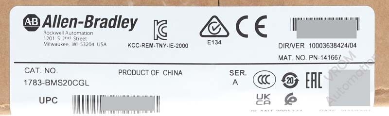 Allen Bradley STRATIX 5700 ETHERNET Managed Switch BMS20CGL - ALLEN BRADLEY