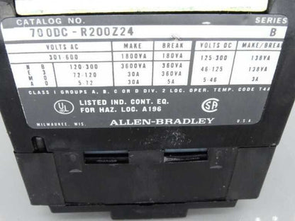 Allen Bradley 700DC-R200Z24 relay series b - ALLEN BRADLEY