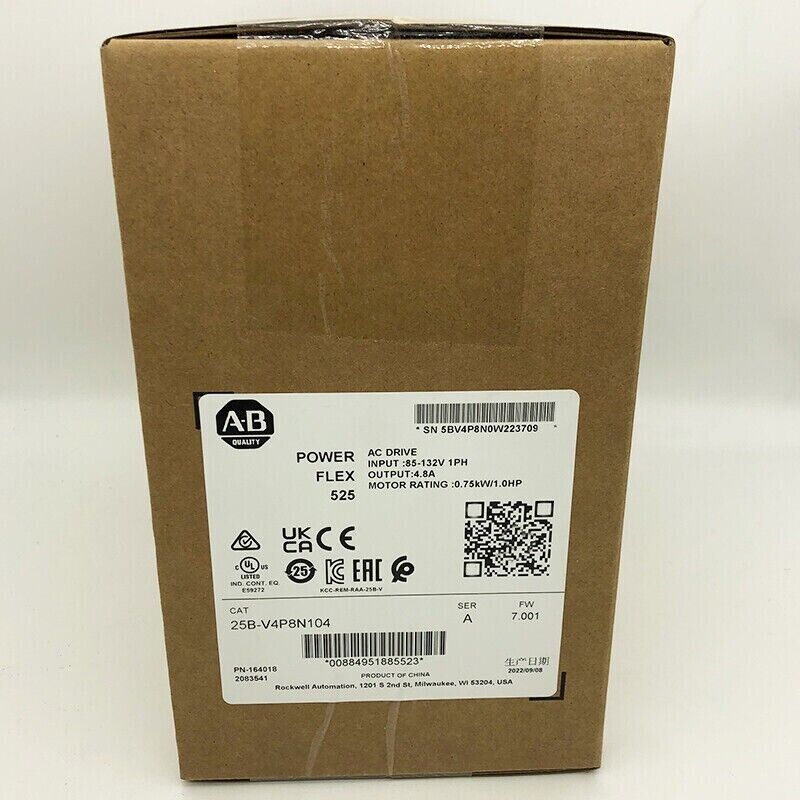 25B-V4P8N104 PowerFlex 525 AC Drive 0.75kW (1HP) New AB Original - ABB