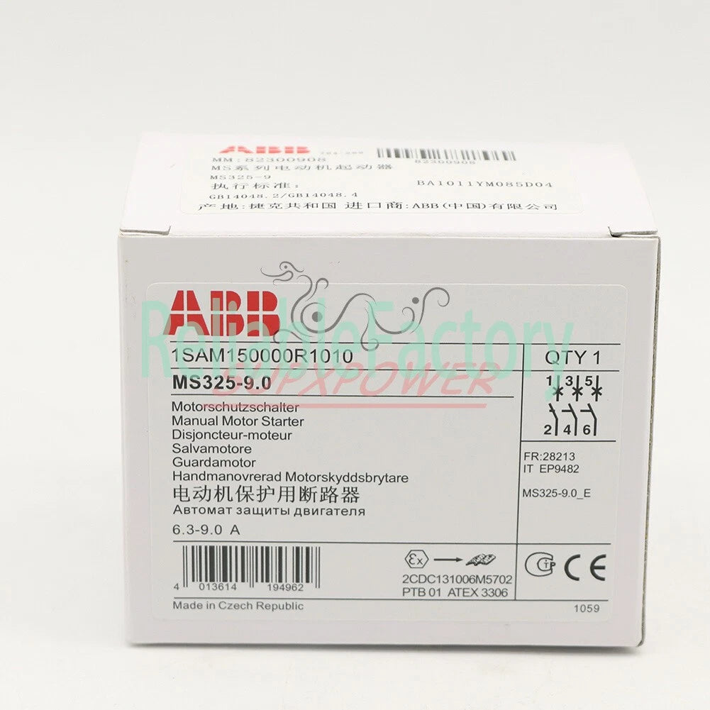 1PCS ABB MS 325-9.0,Manual Motor Starter MS325 6.3...9.0 AMP (1PCS )