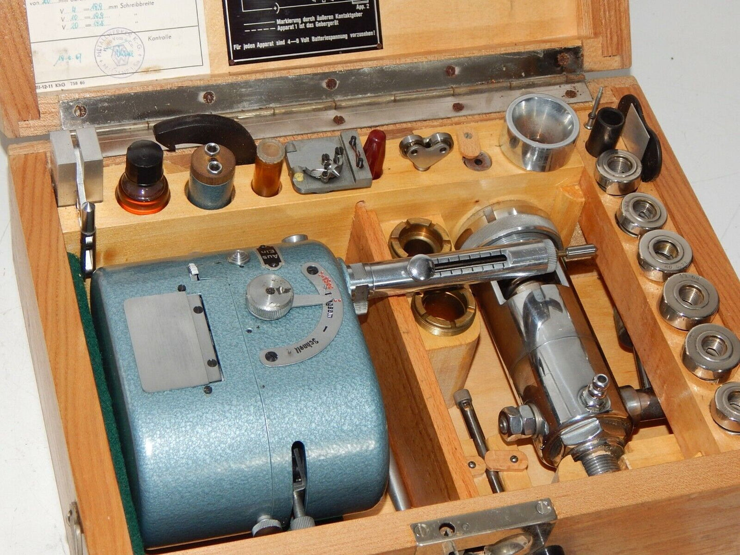 Used Tastograph Measuring Device Metallwerker KG Meerane Vibration Meter - METALLWERKER KG MEERANE