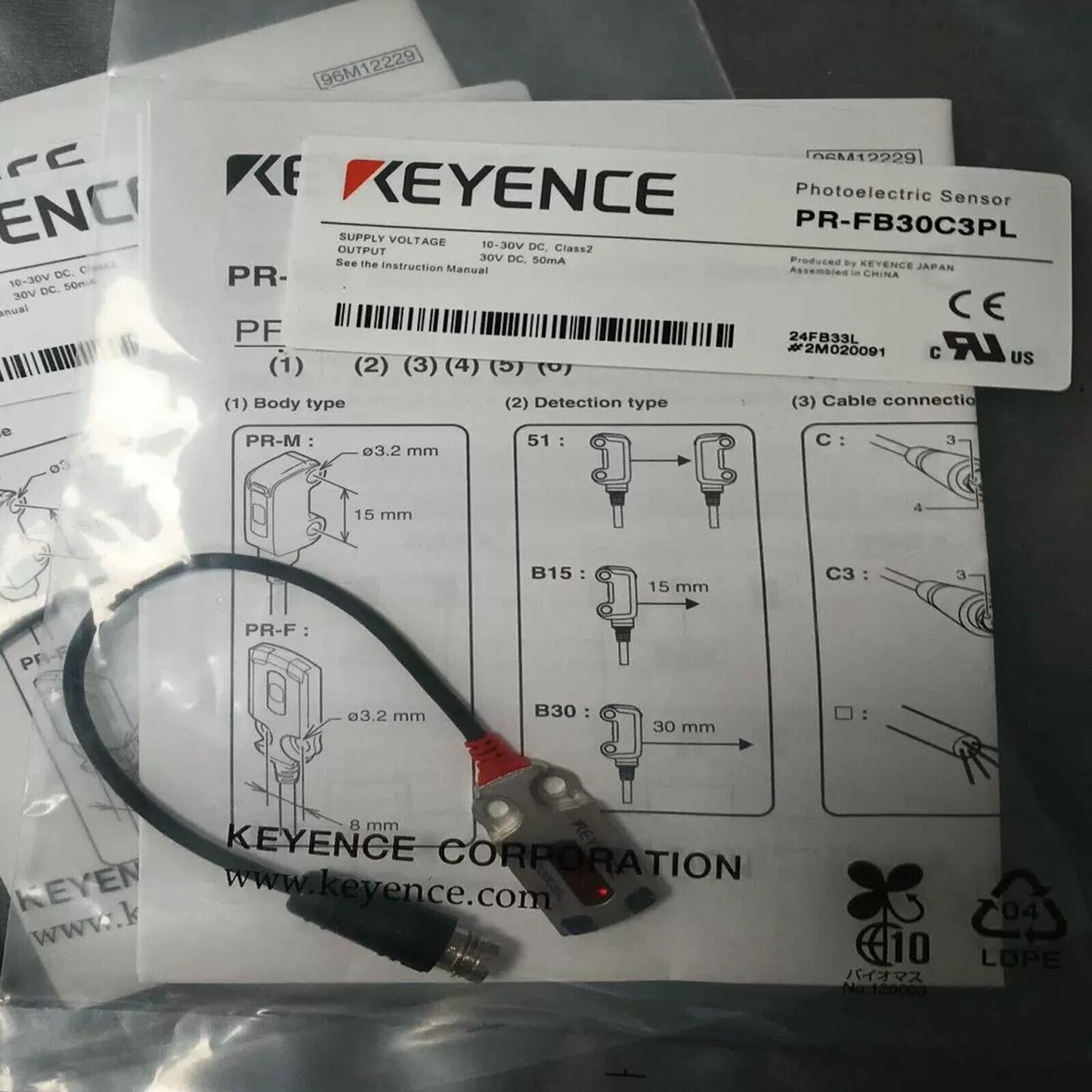 1PC Keyence PR-FB30C3PL Photoelectric Sensor Fast Delivery #YP1