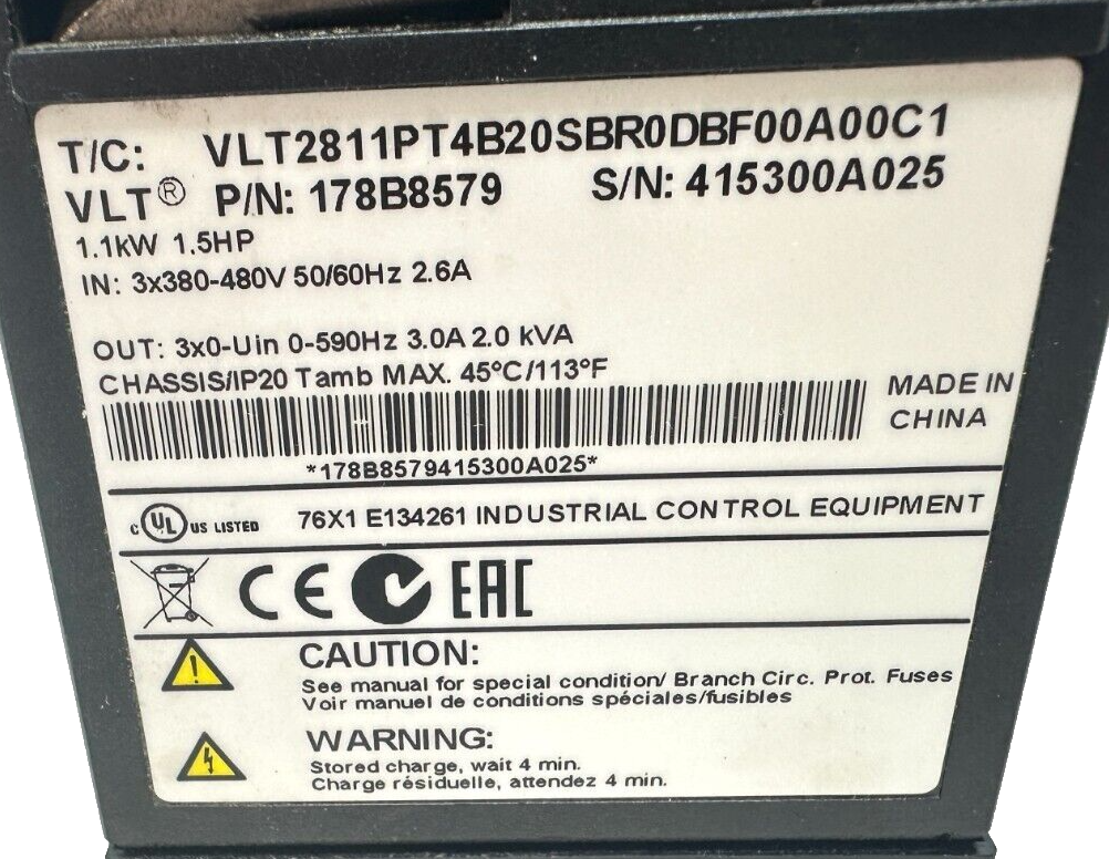 used Danfoss VLT 2800 178B8579 Drive