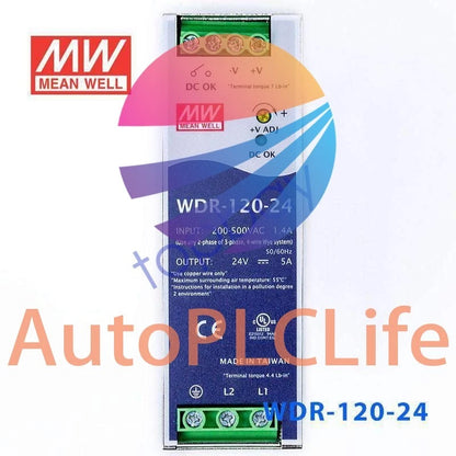Mean Well WDR-120-24 Single Output Industrial Power Supply 120W 24V - DIN Rail