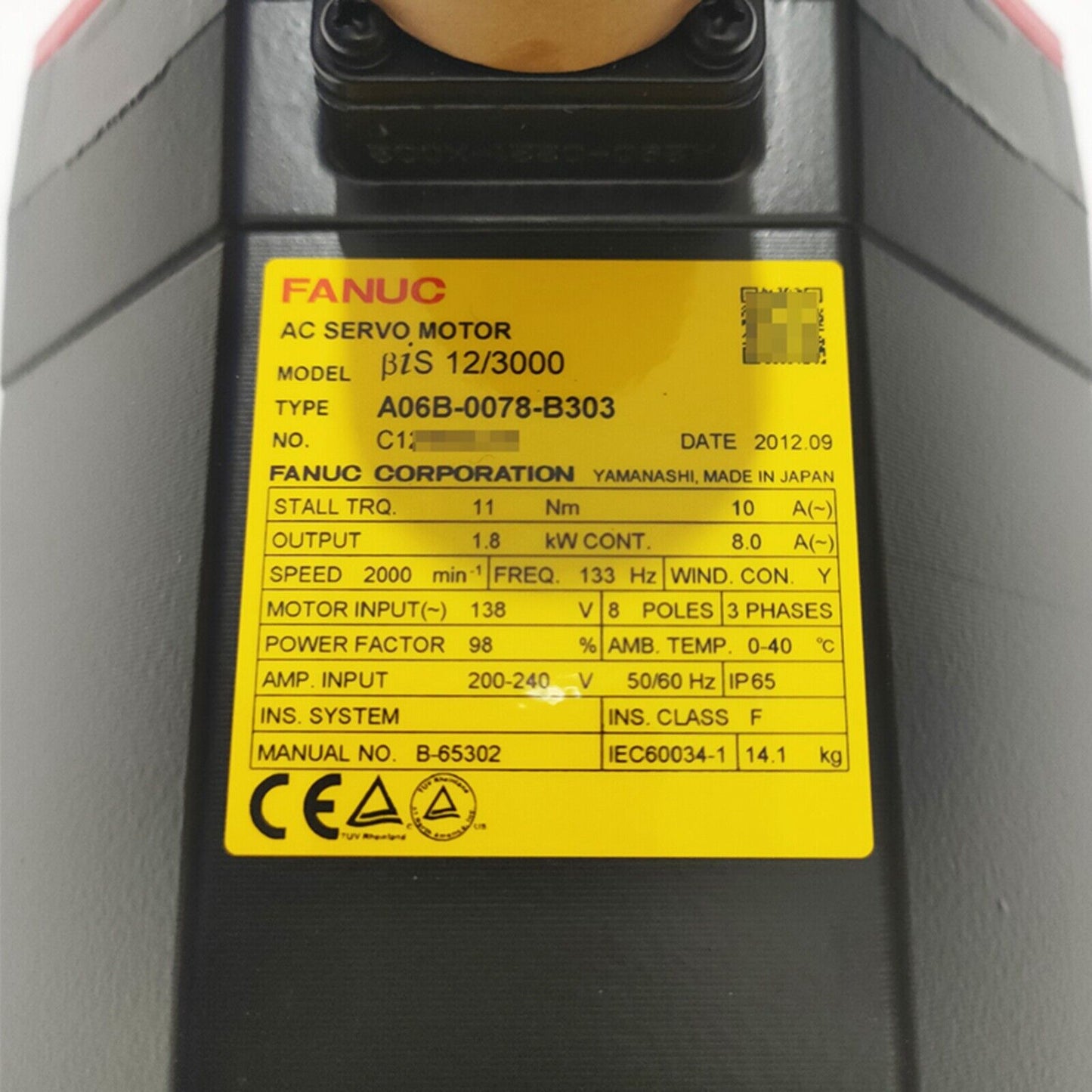 Fanuc A06B-0078-B303 Servo Motor - FANUC