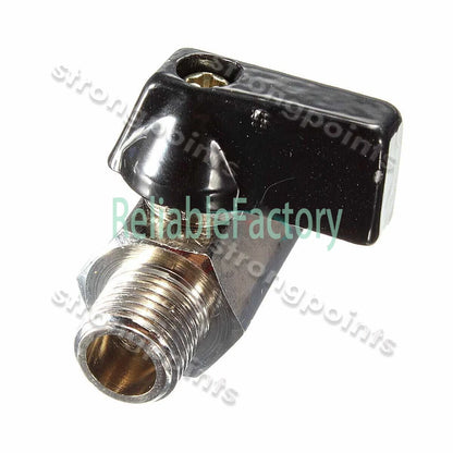 DZ1322 1/4" Bsp Ball Valve Chrome Brass Tap Male to Female Air Compressor Hose