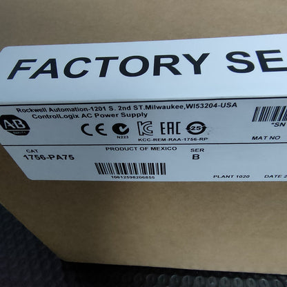 Allen-Bradley 1756PA75 AC Power Supply - Factory Sealed - ALLEN-BRADLEY