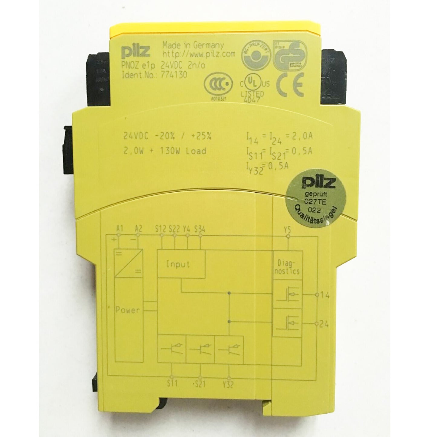 PILZ PNOZ e1p 24VDC 2so 774130 Safety Relay