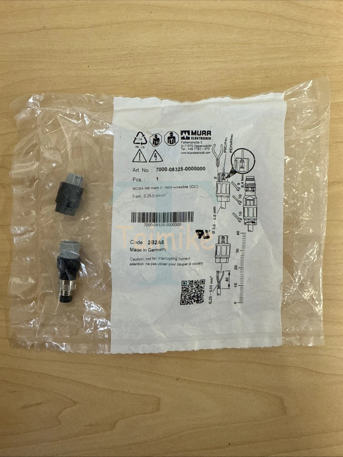! Murr Elektronic 7000-08325-0000000 MOSA M8 Male 0 Degree Field-Wireable