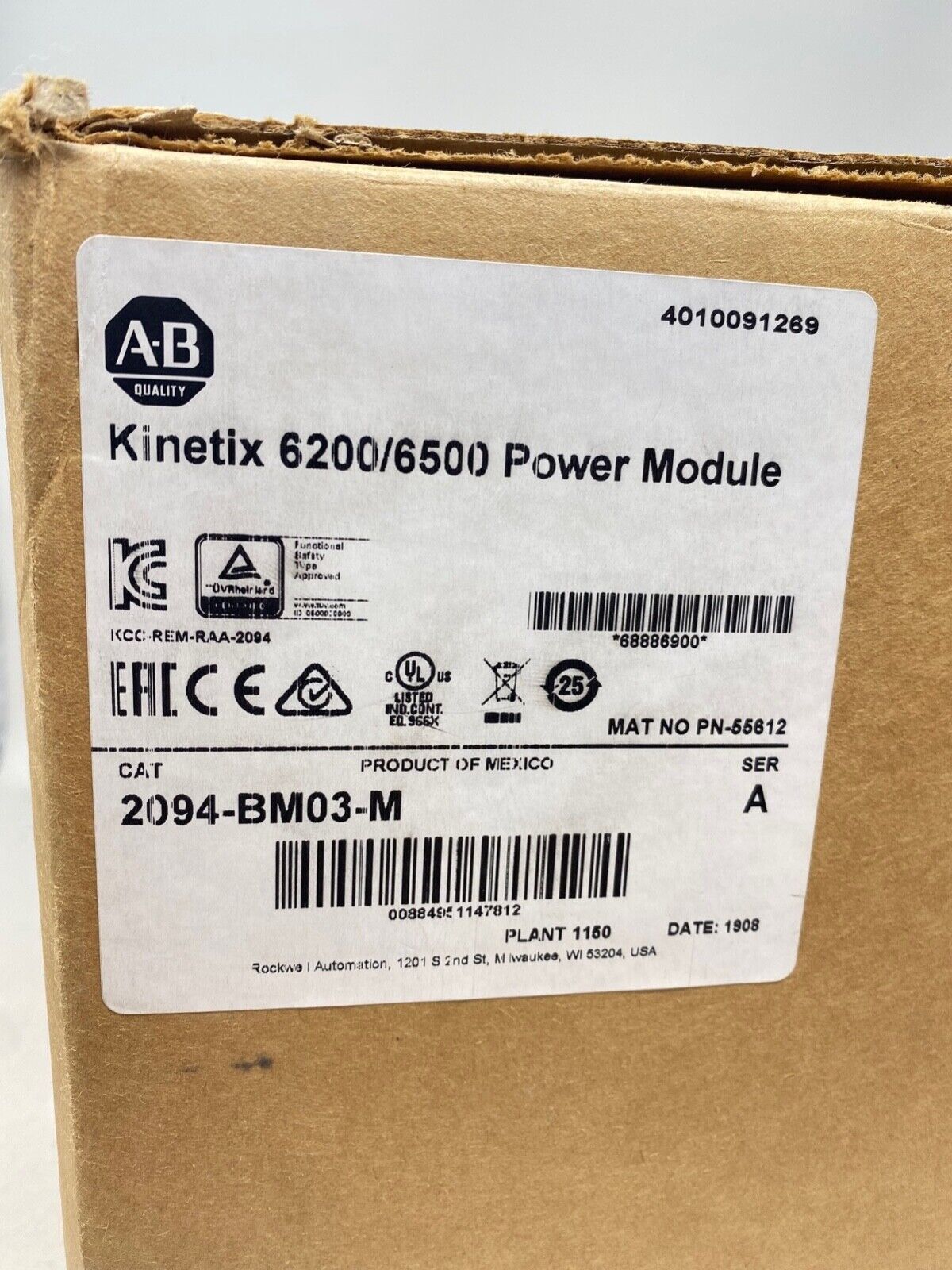 Allen-Bradley 2094-BM03-M Kinetix 30A Power Module - ALLEN-BRADLEY