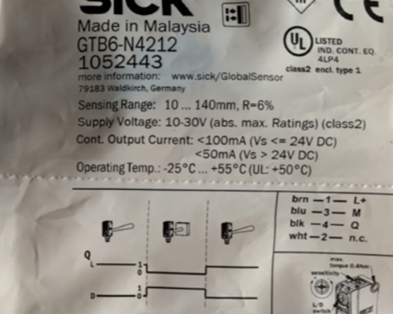 new SICK GTB6-N4212 Photoelectric Switch Sensor One GTB6N4212 - SICK